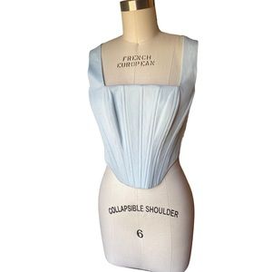 STUAD Alice bustier corset top in light blue